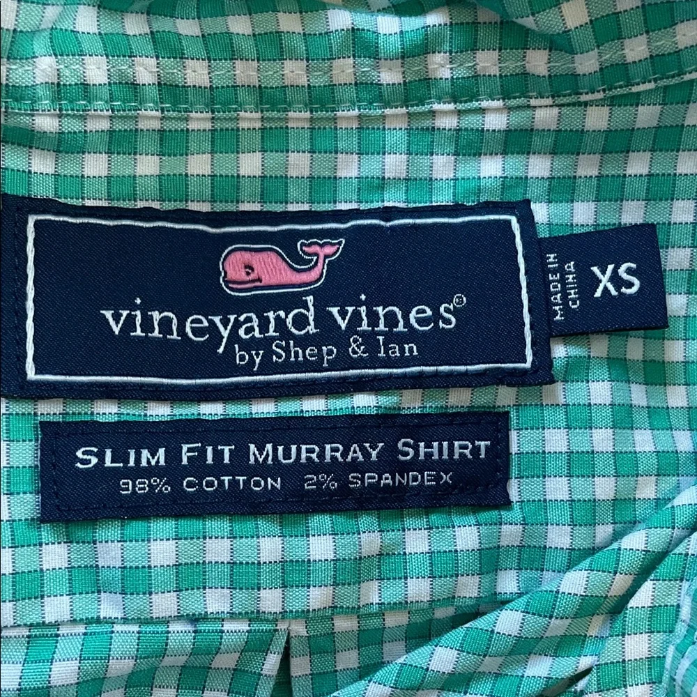 Vineyard Vines Men's Checkered Shirts - Blue, Green, White - Picture 4 of 5